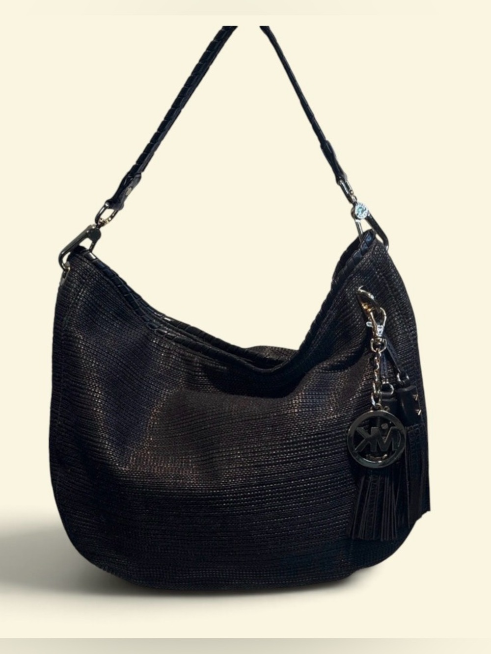 Michael Kors Black Textured Shoulder Bag